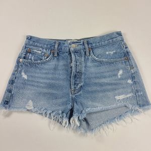Agolde Light Blue Jean Shorts